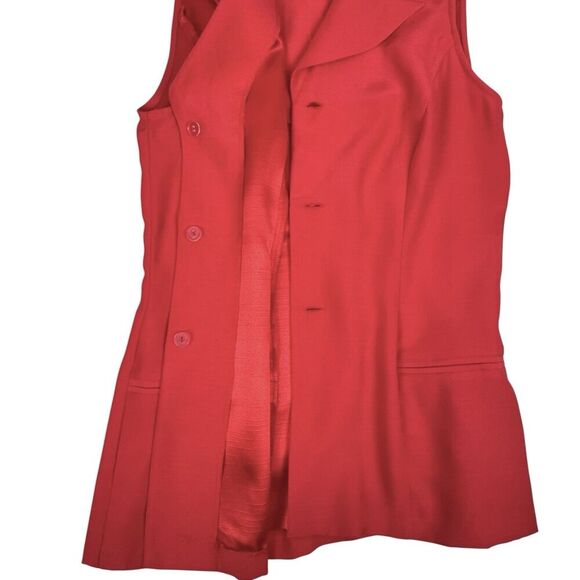 VTG 90s Melissa Harper Shirt Vest 8T Safari Elephant Gold Button Office Business - Picture 13 of 16